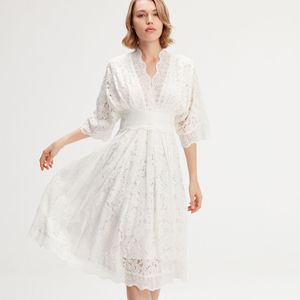 Kimono mouwen kanten jurk