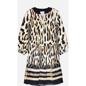 Mucho Gusto - San Rafael - A-lijn Jurk - Luipaardprint - Met Riemen