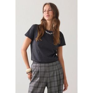 Summum - 3s5194-30724 - T-shirt - Antraciet - Korte Mouwen - Ronde Hals