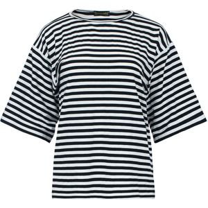 Oversized Top - Zwart-wit - Viscose-elastaan - Brede Strepen