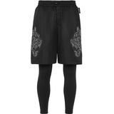 Plein Sport - Running Pants Tiger - Korte Broeken - Zwart - 2-in-1 Joggers - Polyester
