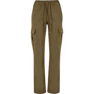 Urban Classics Dames twill cargo broek met hoge taille