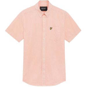 Lyle & Scott - Slim Fit Shirt - Roze/Wit - Korte Mouwen