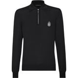 Billionaire - Pullover Polo-Neck LS Crest - Zwart - Merinowol