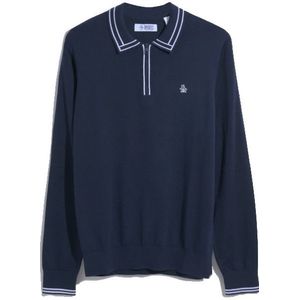 Original Penguin Polo 1/4 zip earl sweater dark sapphire