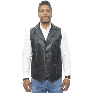 Bristol - Leren Gilet - Heren - Premium Volnerf Nappa - Zwart