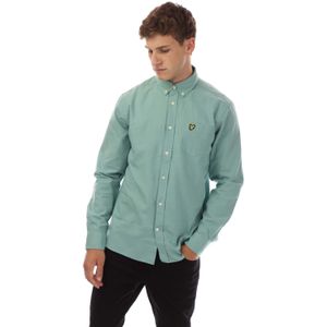 Lyle And Scott - Herenhemd - Turquoise - Katoen Linnen - Button Down