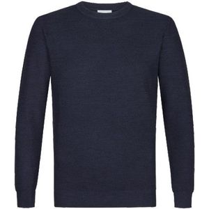 Michaelis Donker trui met ronde hals en structuur