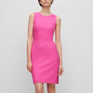BOSS - Deca Dress - Bodycon Jurk - Roze - V-hals - Mouwloos