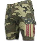 Bread & Buttons Korte broeken slim fit camouflage shorts