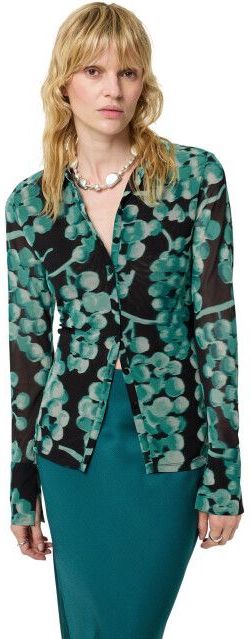 Fabienne Chapot - Blouse - Blauw Groen Zwart - Klassieke Blouse - Slanke Pasvorm