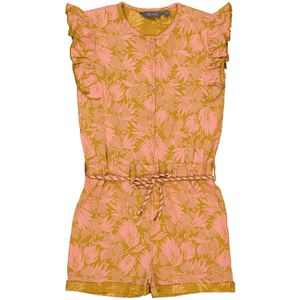 Quapi Jumpsuit BELLE met All Over Print Okergeel/Roze