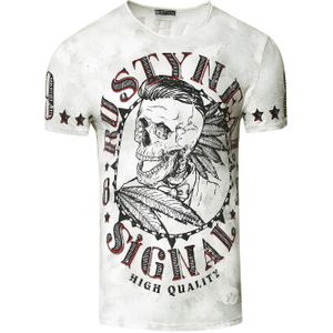 Rusty Neal - T-shirt - Met Schedelprint - Normale Pasvorm - 100% Katoen
