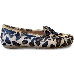 Babouche - G-ZARA-8 - Leren Instappers - Leopardo - Goudkleurige Details