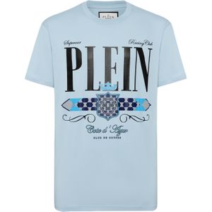 Philipp Plein - T-shirt Ronde Hals - Lichtblauw - Heren - Katoen