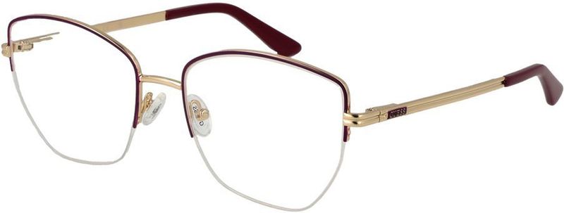 Guess - Geometric Half-Rim Frame - Bril - Paars - Dames