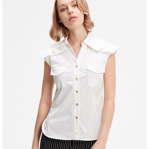 Shirt - Mouwloos - Met Flappen op Schouders