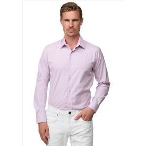 Rusty Neal - Heren Overhemd - Lavendel - Slim Fit - Moda Italia