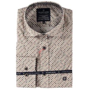 Fellows - Heren Overhemd - Katoen - Modern Fit - Lange Mouwen - Allover Print