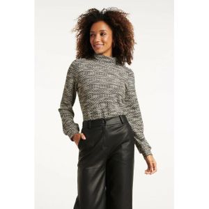 Smashed Lemon - Zwart-witte Top - Tweedachtige Stof - Dames