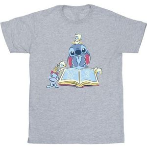 Disney Heren Lilo Stitch Lezen Boek T-Shirt