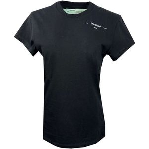 T-shirt - Gebroken Wit - Dameslogo - Zwart