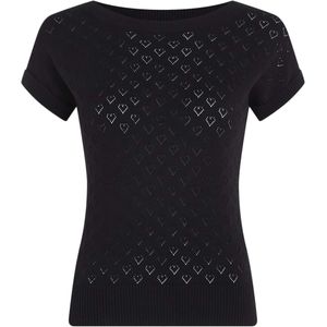 King Louie Boatneck top heart ajour bci black