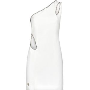 Philipp Plein - One-Shoulder Sheath Dress - Wit - Cocktailjurk