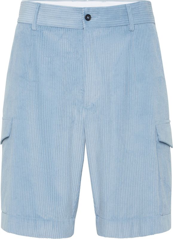 Philipp Plein - Velvet Gabardine Short Cargo Broeken - Blauw - Heren