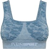 Plein Sport - Seamless Sportbeha - Blauw - Dames - Naadloze Ondersteuning met Brede Bandjes