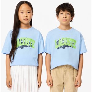 Lacoste - Juniors T-shirt - Lichtblauw - Katoen - Krokodillenprint