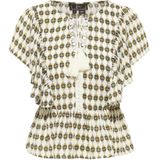 faina Blouse  cognac / spar / zwart / wit