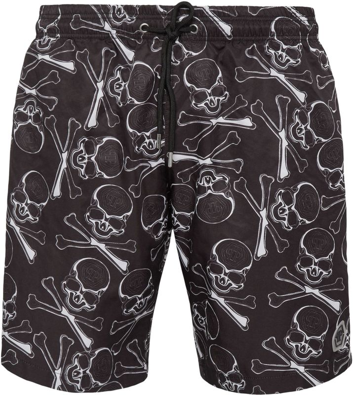 Philipp Plein - Skull Bones - Zwembroek - Zwart - 100% Polyester