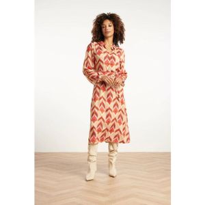 Smashed Lemon - Aztec Midi Jurk - Warmroze en Camel