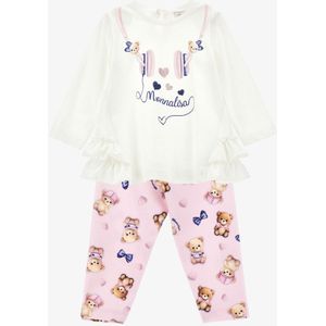 Monnalisa Meisjes set legging rosa fairytale panna