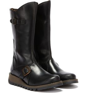 FLY London - MES 2 - Kuitlaarzen - Zwart - Leer
