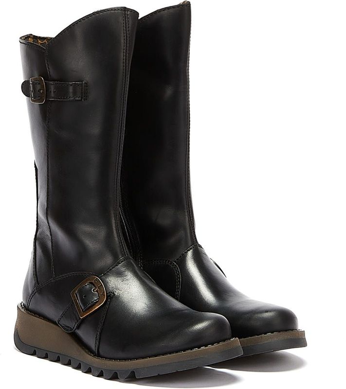 FLY London - MES 2 - Kuitlaarzen - Zwart - Leer