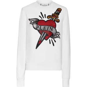 Philipp Plein - Sweatshirt Love - Wit - Katoenmix - Oversized Fit