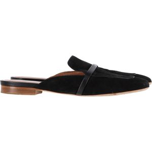 Malone Souliers Platte Muilen in Zwart Suède