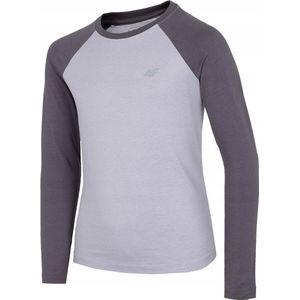 4F - T-shirt - Zwart - 100% Katoen - Logo - Crew Neck - Lange Mouwen