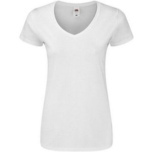 Fruit of the Loom - Iconic 140 V-hals T-shirt - Dames - Katoen