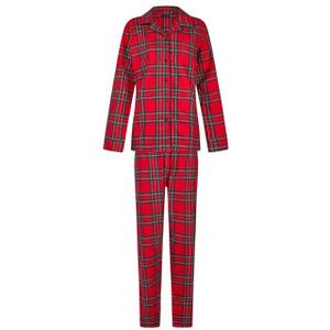 Happy Shorts Dames kerst pyjama set shirt + broek geruit flanel