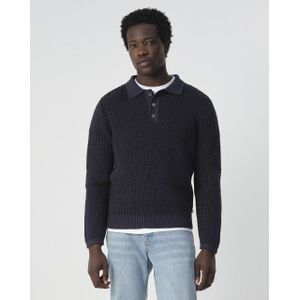 J.C. RAGS - Baker - Heren Polo - Ombre Blue - Long Sleeve