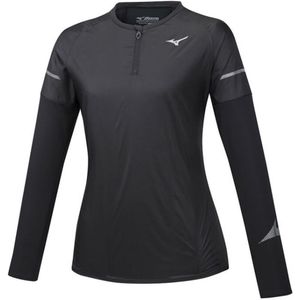 Mizuno - Hineri Hybride - Top - Zwart - Lange Mouw 3/4 Ritssluiting