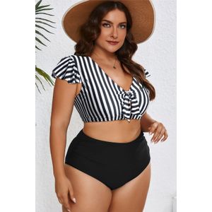 Verkorte Size Gestreepte Bikini Badpak