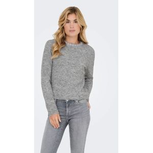 Jacqueline de Yong - Jdyalva Life Embellish - Gebreide Trui - Medium Grey Melange