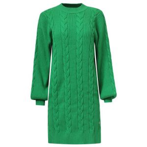 Smashed Lemon - Gebreide Jurk - Cognac - Knie-lengte - Losvallend Model