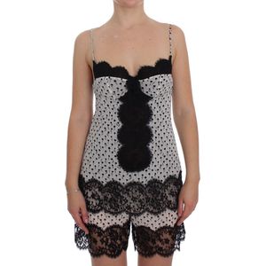 Dolce Gabbana Slipjurk met Bloemenprint en Kantafwerking