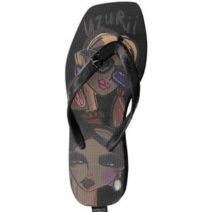 Uzurii Beach printed stella mid heel zwart