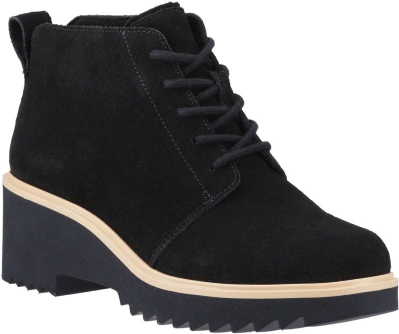 TOMS - Maude Lace Up Fashion Boot - Zwart Suède - Veterboots
